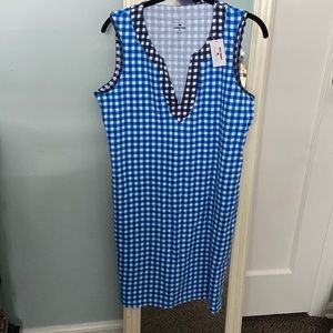 Draper James lands end blue cotton jersey sleeveless swim cover up Size Medium